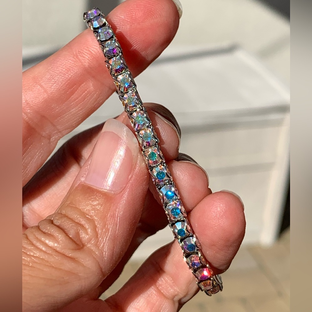 Touchstone Crystal Aurora Boreale Stretch Bracelet - Picture 4 of 7